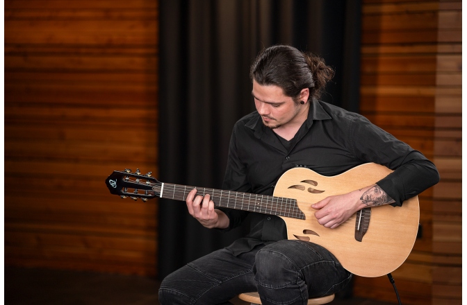 Chitară electro- clasică Ortega TourPlayer DeLuxe Lefty - Spruce Natural + Gig Bag