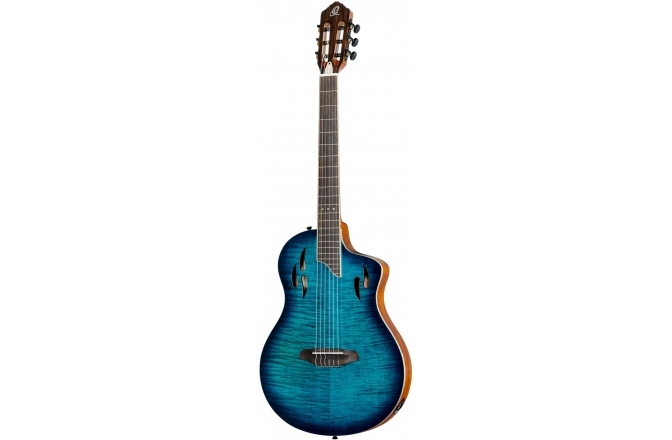 Chitară Electro-Clasică Ortega TourPlayer DeLuxe Nylon 6 String Flamed Maple Blue + Gig Bag