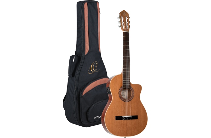 Chitară electro-clasică   Ortega Traditional Series Classical Guitar 4/4 Thinline - All Gloss + Bag