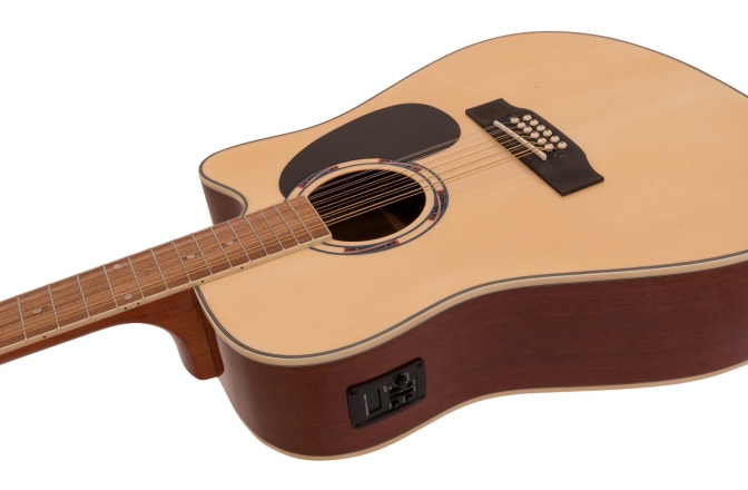 Chitara electroacustica 12 corzi Dimavery DR-612 Western guitar 12-string, Nature