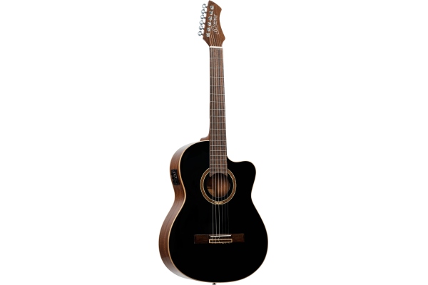 Ortega Performer Series Nylon String Guitar 6 String Cutaway - Black + Bag