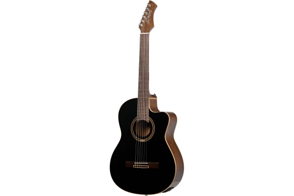 Ortega Performer Series Nylon String Guitar 6 String Cutaway - Black + Bag — 3