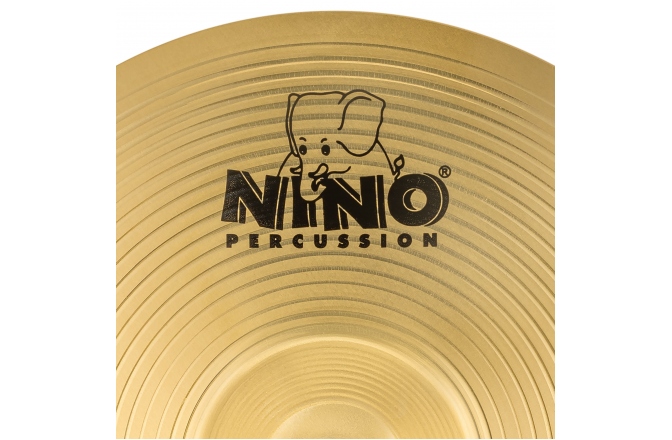 Cinel de mână Nino Percussion Marching Brass Cymbal single - 8" + BR4 Straps