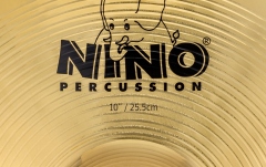 Cinele de mână Nino Percussion Marching Brass Cymbal Pair - 10" + BR4 Straps