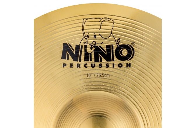 Cinele de mână Nino Percussion Marching Brass Cymbal Pair - 10" + BR4 Straps
