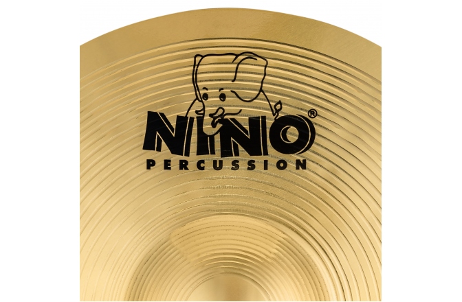 Cinele de mână Nino Percussion Marching Brass Cymbal single - 10" + BR4 Straps