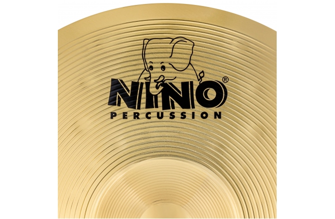 Cinele de mână Nino Percussion Marching Brass Cymbal single - 12" + BR6 Straps