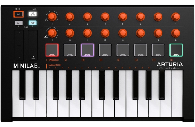Claviatura / Controler MIDI USB Arturia MiniLab MkII Orange Edition