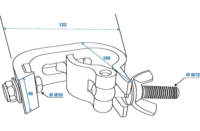 Clemă de cuplare Eurolite TH-200S Theatre Clamp black TÜV