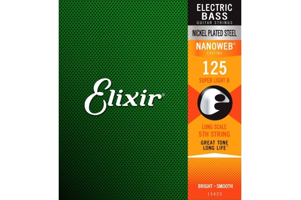 Elixir Nanoweb Electric Bas Nickel Plated Steel 125 Single String