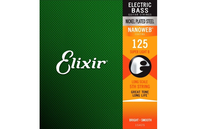 Electric Bass String Elixir Nanoweb Electric Bas Nickel Plated Steel 125 Single String