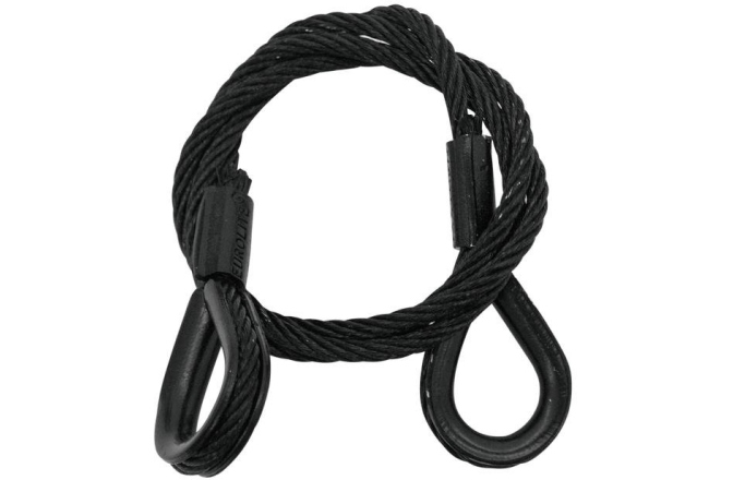 Coardă de siguranță Eurolite Steel Rope (SC) 600x3mm black with thimbles