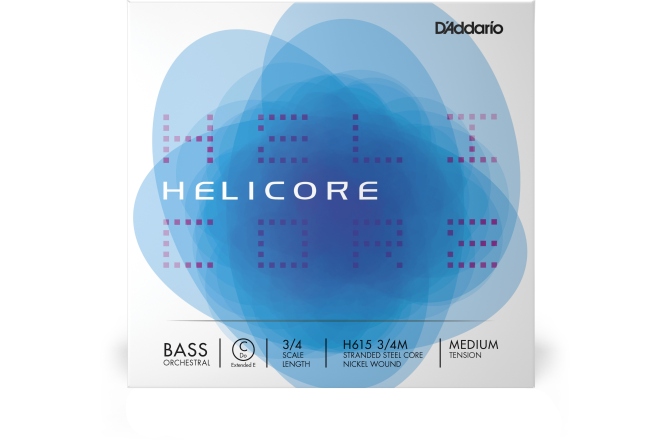 Coarda Do(C) contrabas 3/4 Daddario Helicore  Bass Single C (Extended E) String 3/4 Scale MT