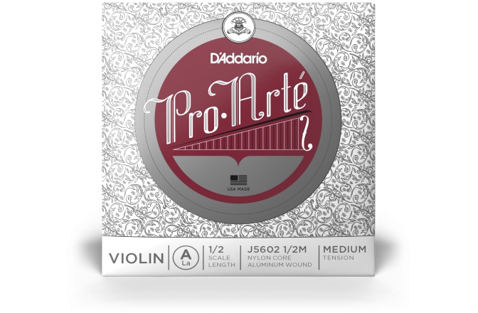 Coarda La(A) Vioară 1/2 Daddario Pro-Arte Violin Single A String 1/2 Scale MT