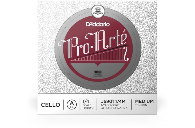 Coarda La(A) violoncel 1/4 Daddario Pro-Arte Cello Single A String 1/4 Scale MT