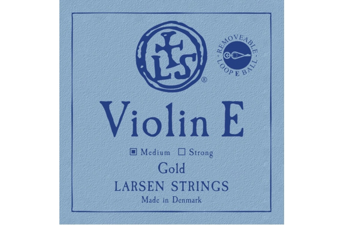 Coarda Mi (E) vioară Larsen Synthetic/ fibre core E Gold Medium bilă