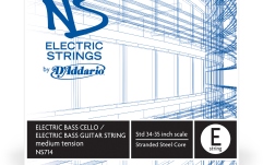 Coarda Mi(E) contrabas / Bas electric 4/4 Daddario NS Electric Bass/Cello Single E String 4/4 Scale MT