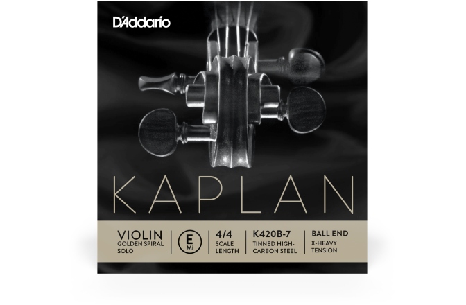 Coarda Mi(E) Vioară 4/4 Daddario Kaplan Ball End Violin Single E String 4/4 Scale Extra-HT
