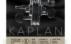 Coarda Mi(E) Vioară 4/4 Daddario Kaplan Golden Spiral Solo Loop End Violin Single E String 4/4 Scale MT