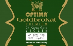 Coarda Mi(E) vioară Optima Goldbrokat Premium Gold  Exra-hard E 0,28 S 1/8