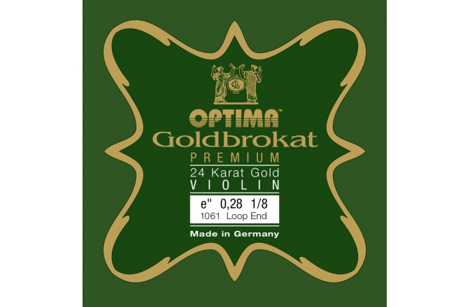 Coarda Mi(E) vioară Optima Goldbrokat Premium Gold  Exra-hard E 0,28 S 1/8