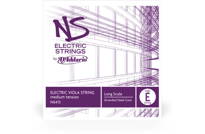 Coarda Mi(E) violă electronică Daddario NS Electric Viola Single High E String Long Scale MT