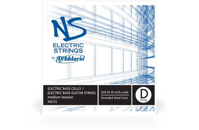 Coarda Re(D) contrabas / Bas electric 4/4 Daddario NS Electric Bass/Cello Single D String 4/4 Scale MT