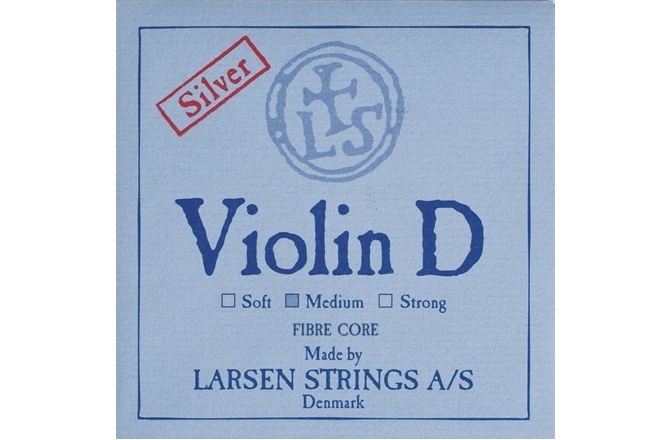 Coarda Re(D) vioară Larsen  Synthetic/fibre core Medium Re(D) Silver
