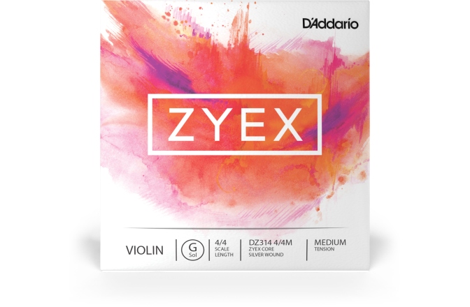 Coarda Sol(G) Vioară 4/4 Daddario Zyex Violin Single G String 4/4 Scale MT