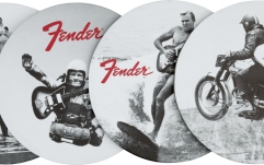Coastere din Piele Fender Vintage Ads 4-Pk Coaster Set Black and White