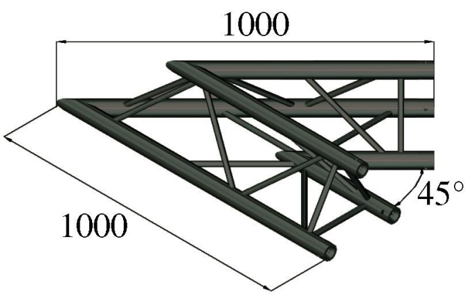 Colț truss Alutruss TRILOCK S-PAC 19 2-Way Corner 45° black