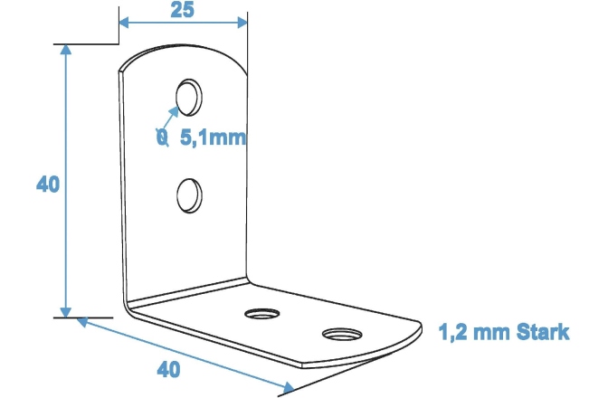 Colțar Roadinger Small Corner Brace 25x40mm