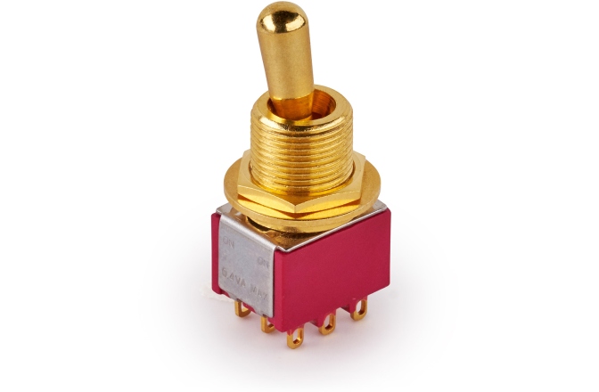 Comutator chitară MEC Pickups  Maxi Toggle Switch, Short, Solder Lugs, ON/ON, 3PDT - Gold