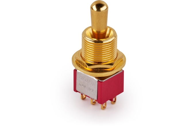 Comutator  MEC Pickups  Maxi Toggle Switch, Short, Solder Lugs, ON/ON/ON, DP3T - Gold