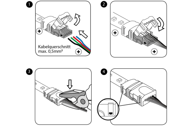 Conector alimentare pentru banda LED Eurolite LED Strip Power Contact 2Pin 10mm