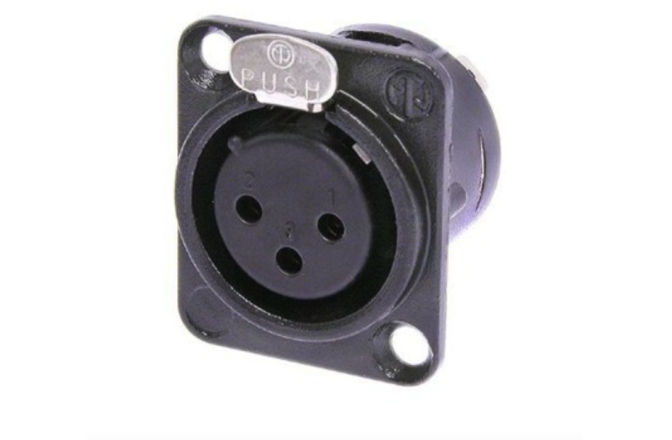 Conector XLR panou Neutrik NC3 FD-L-B-1