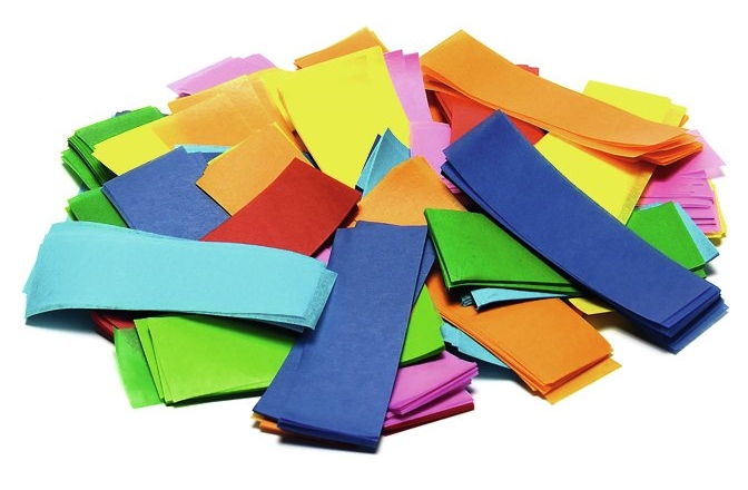 Confeti din hârtie multicolor TCM FX Slowfall Confetti rectangular 55x18mm, multicolor, 1kg