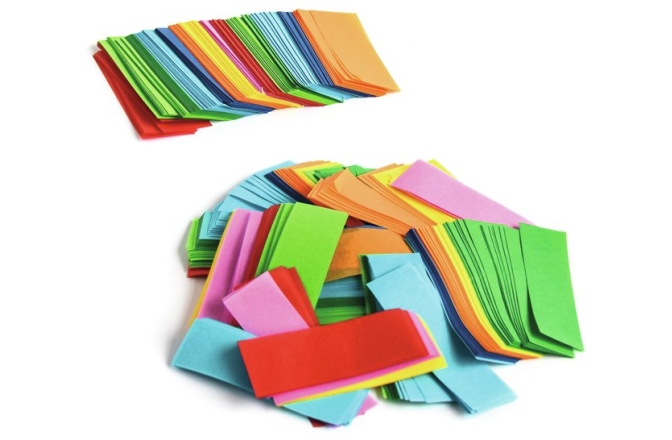 Confeti din hârtie multicolor TCM FX Slowfall Confetti rectangular 55x18mm, multicolor, 1kg