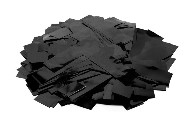 Confeti din hârtie, negru TCM FX Metallic Confetti rectangular 55x18mm, black, 1kg