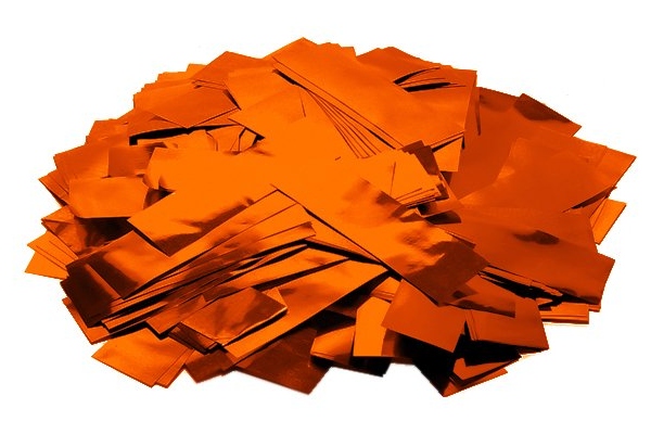 Metallic Confetti rectangular 55x18mm, orange, 1kg