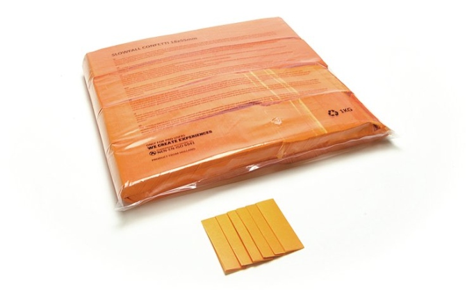 Confeti din hârtie, orange TCM FX Slowfall Confetti rectangular 55x18mm, orange, 1kg