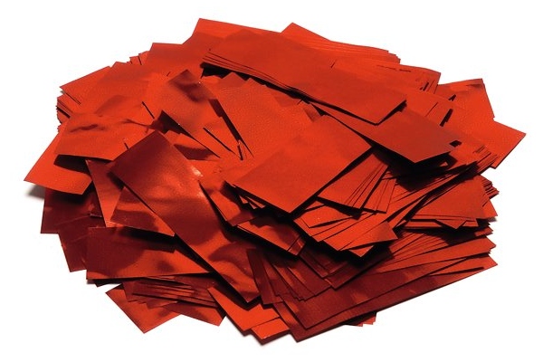 Metallic Confetti rectangular 55x18mm, red, 1kg