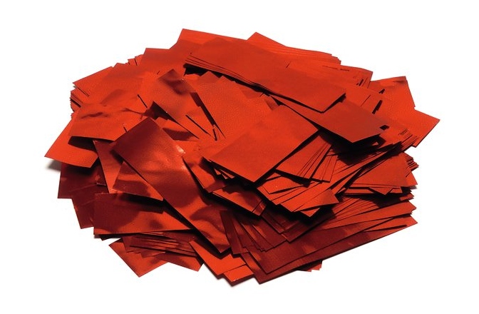 Confeti din hârtie, roșu TCM FX Metallic Confetti rectangular 55x18mm, red, 1kg