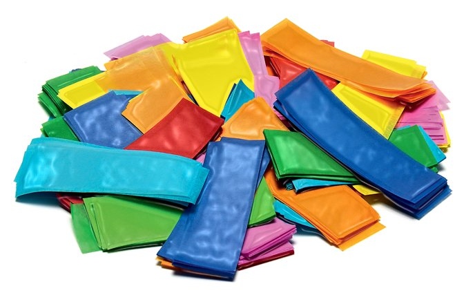Confeti din hârtie,  TCM FX Metallic Confetti rectangular 55x18mm, multicolor, 1kg