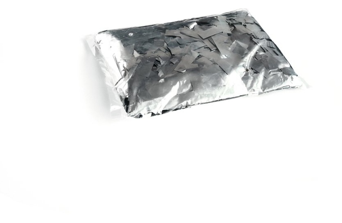 Confeti din hârtie,  TCM FX Metallic Confetti rectangular 55x18mm, silver, 1kg