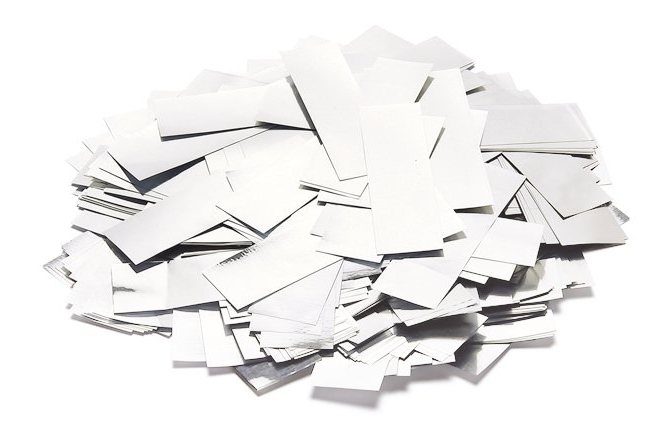 Confeti din hârtie,  TCM FX Metallic Confetti rectangular 55x18mm, white, 1kg