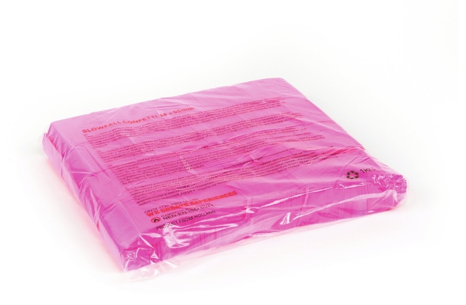 Confeti din hârtie, TCM FX Slowfall Confetti rectangular 55x18mm, neon-pink, uv active, 1kg
