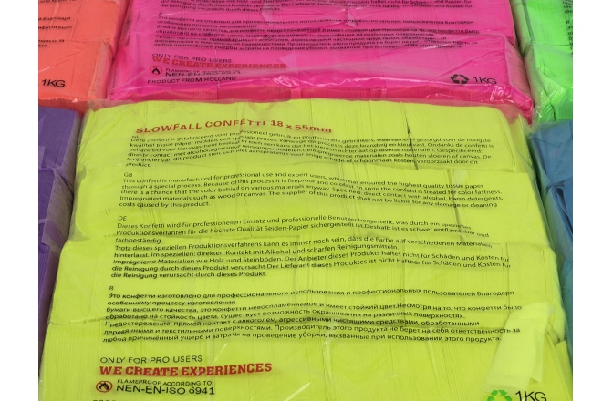 Confeti din hârtie TCM FX Slowfall Confetti rectangular 55x18mm, neon-yellow, uv active, 1kg