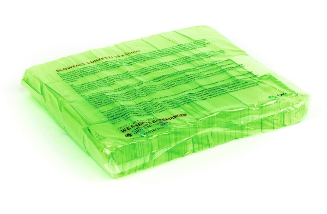 Confeti din hârtie verde TCM FX Slowfall Confetti rectangular 55x18mm, neon-green, uv active, 1kg