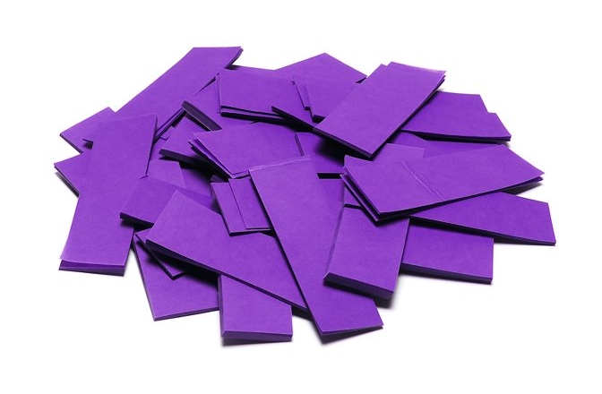 Confeti din hârtie, violet TCM FX Slowfall Confetti rectangular 55x18mm, purple, 1kg
